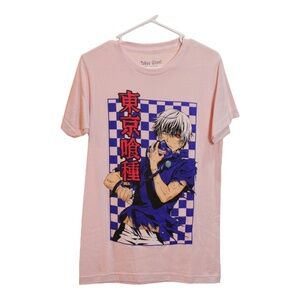 Tokyo Ghoul Ken Kaneki Light Pink‎ Men's Small Graphic Tee